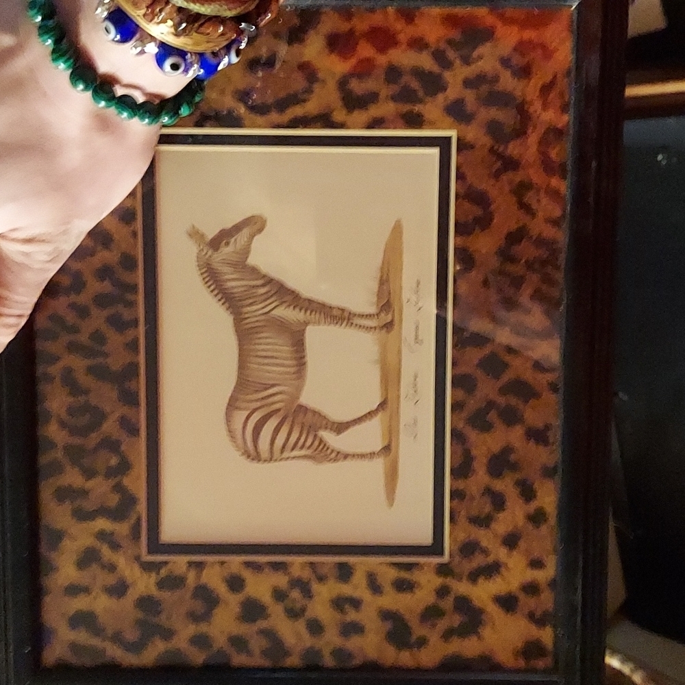 Wall ready safari vibes cheetah print frame with zebra print